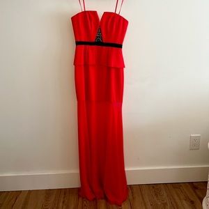 BCBG Maxazria Red Strapless Gown